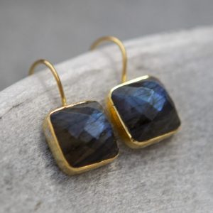 Labradorite and Gold Vermeil Drop Earrings