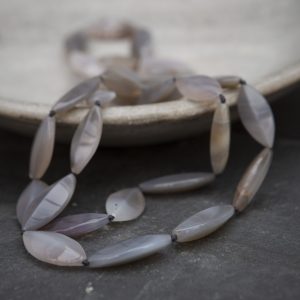 Grey Agate Faceted Marquise Flapper