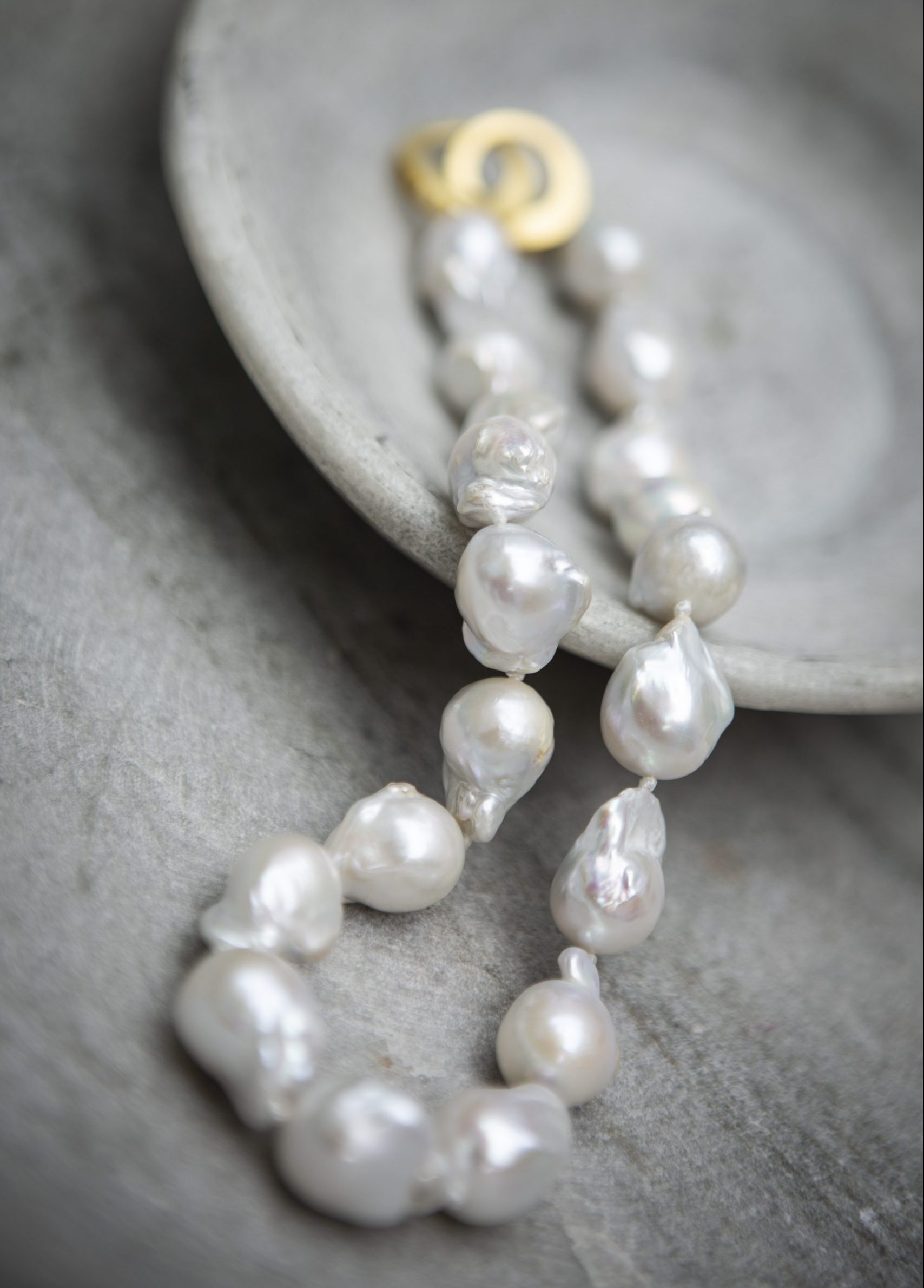 Giant Baroque Pearl Necklace, gold vermeil - Image 4