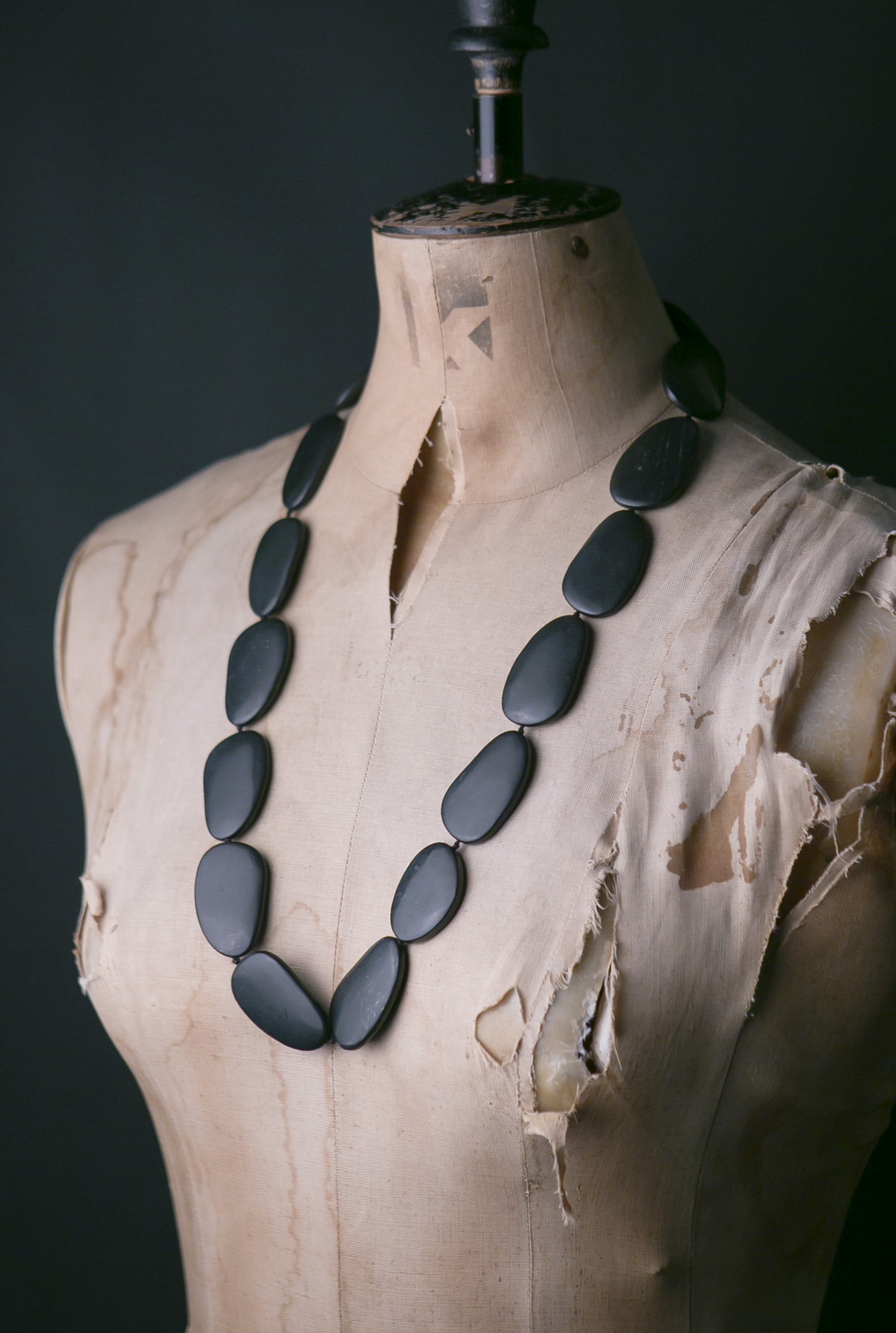 Matt Black Onyx Free-form Necklace