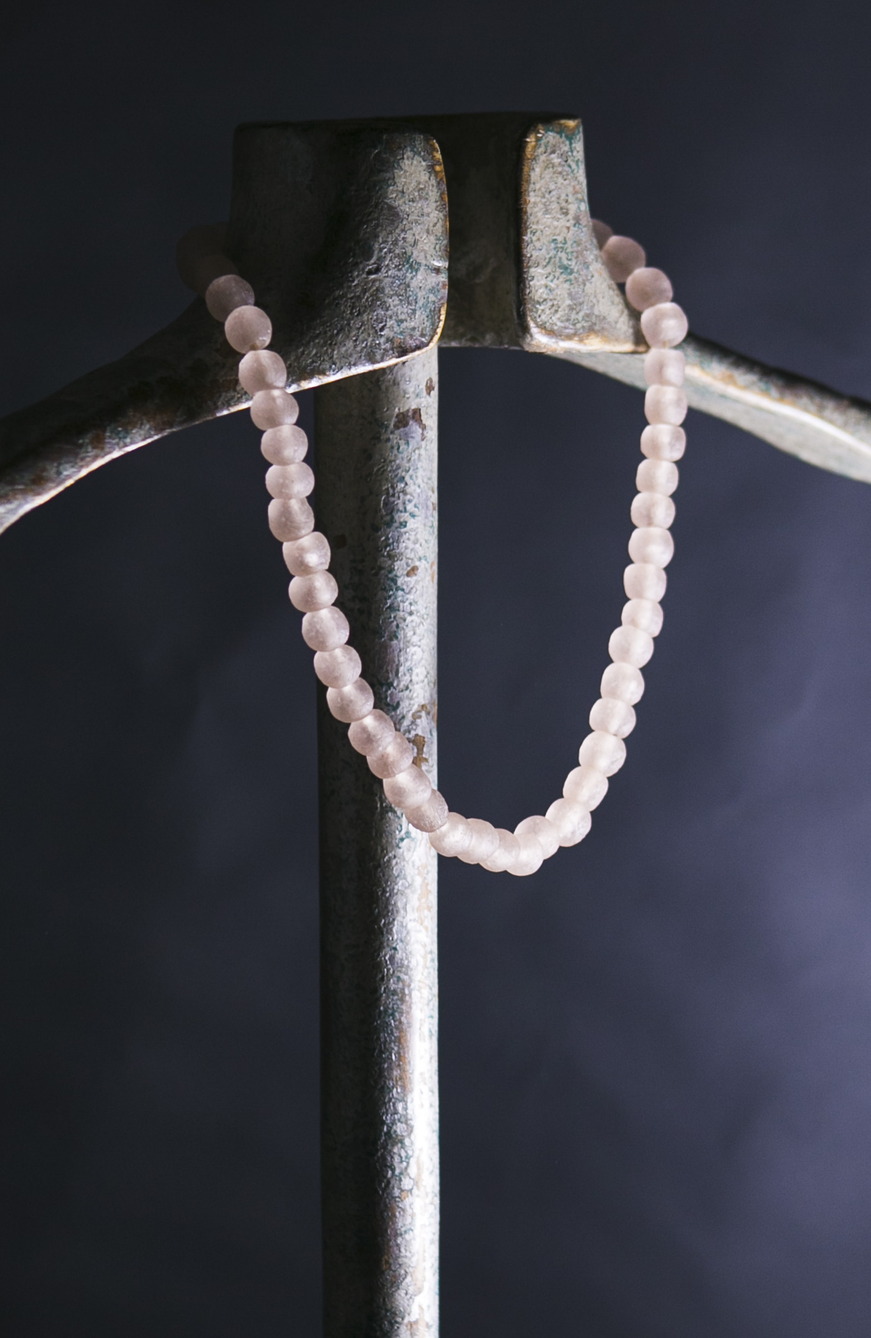 Recycled Glass Bead Necklace - Rose - Image 2