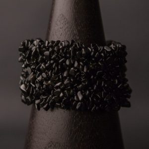 Knitted Black Agate Bracelet
