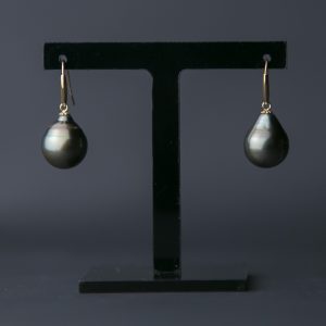 Tahitian Pearl Drop and 18K Gold Earrings