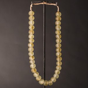 a Recycled Glass Bead Necklace large - amber swirl