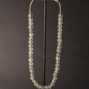 a Recycled Glass Bead Necklace large - grey swirl