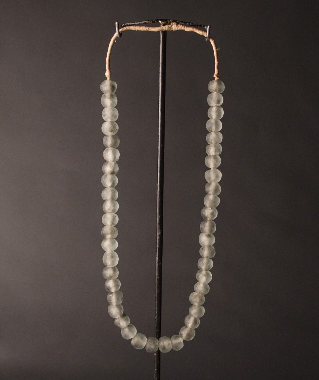 a Recycled Glass Bead Necklace large - grey swirl