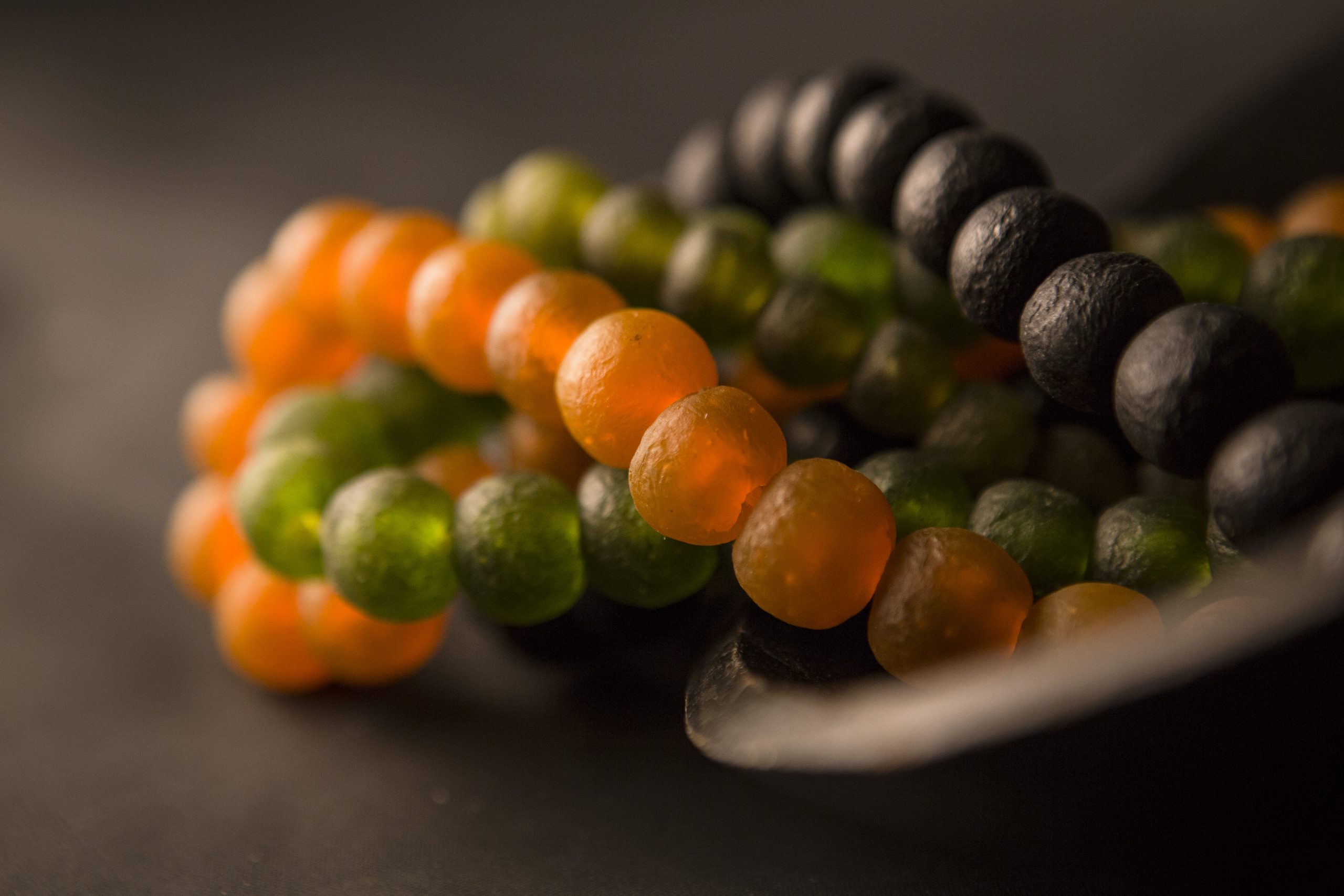 a Recycled Glass Bead Necklace large - olive green - Image 4