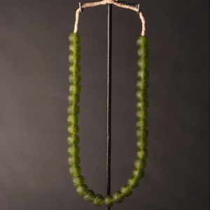 a Recycled Glass Bead Necklace large - olive green