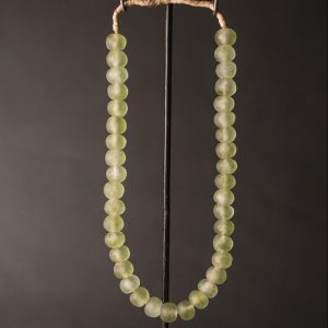 a Recycled Glass Bead Necklace large - olive swirl