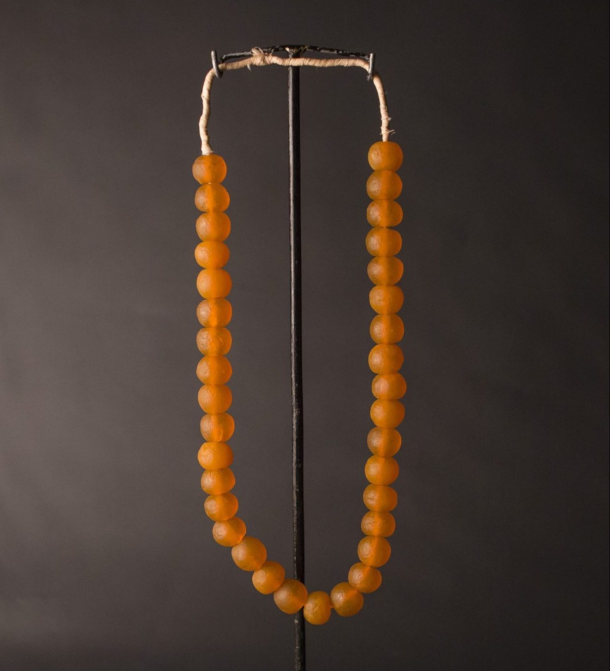 a Recycled Glass Bead Necklace large - orange
