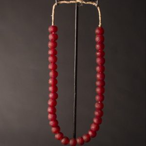 a Recycled Glass Bead Necklace large - red