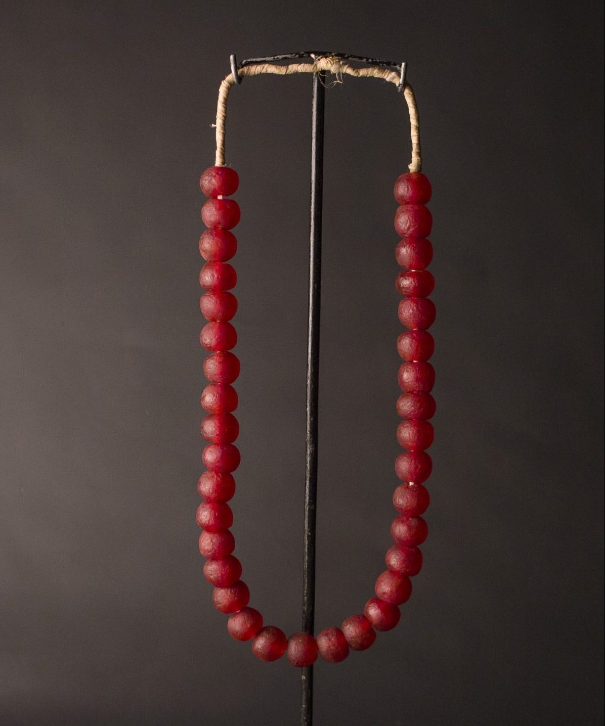 a Recycled Glass Bead Necklace large - red