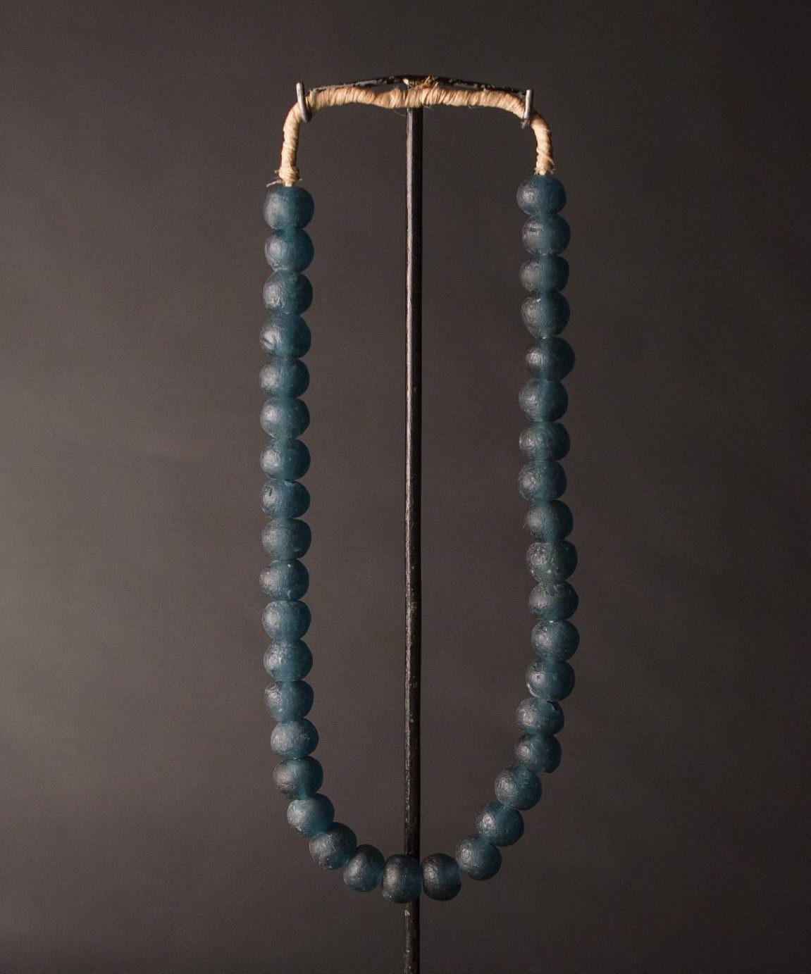 a Recycled Glass Bead Necklace large - teal