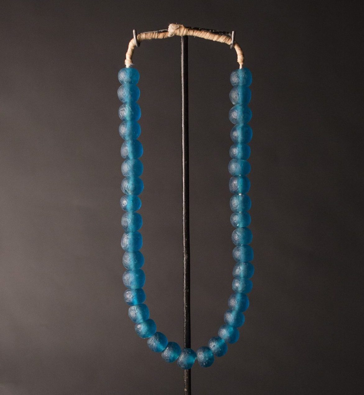 a Recycled Glass Bead Necklace large - turquoise