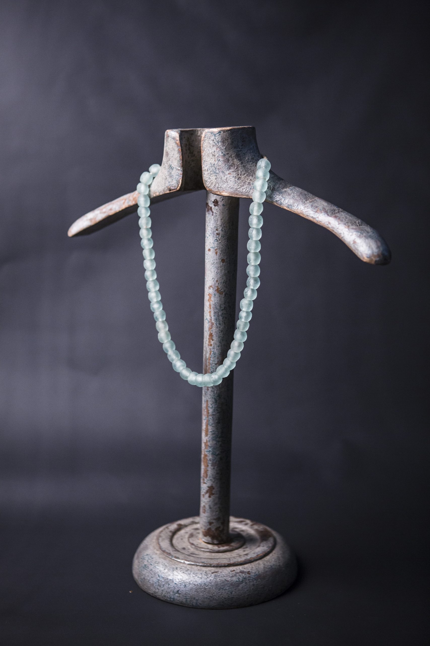 a Recycled Glass Bead Necklace - aqua - Image 2