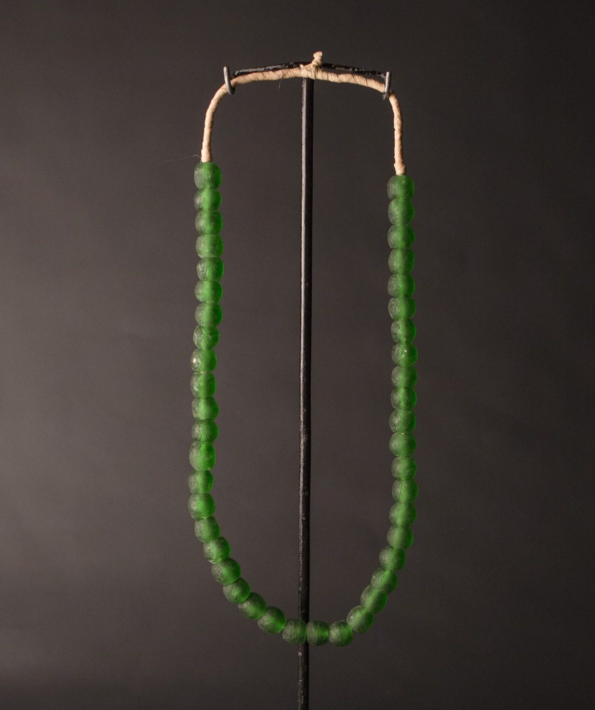 a Recycled Glass Bead Necklace - green