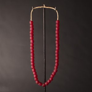 a Recycled Glass Bead Necklace - red