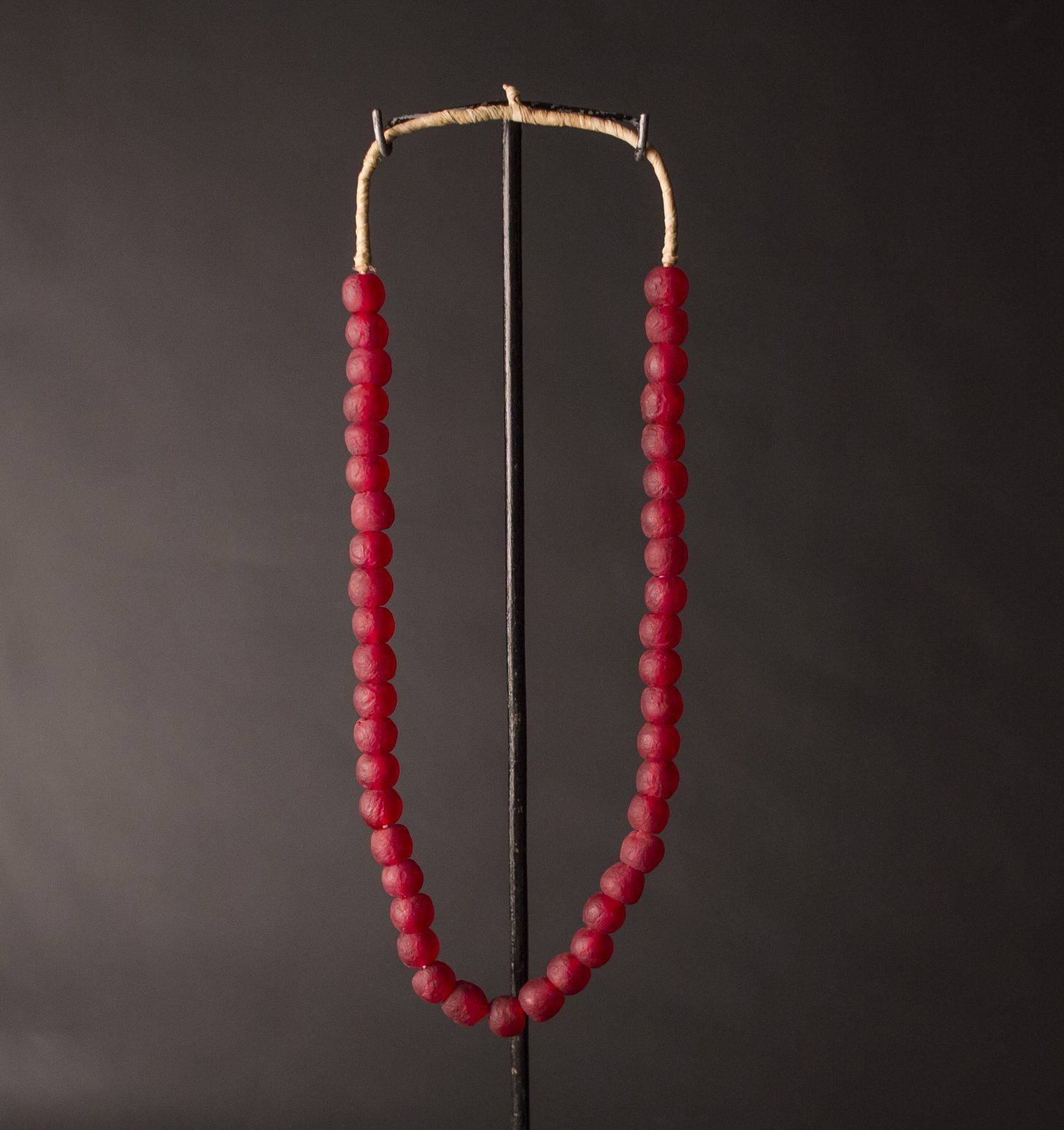 a Recycled Glass Bead Necklace - red