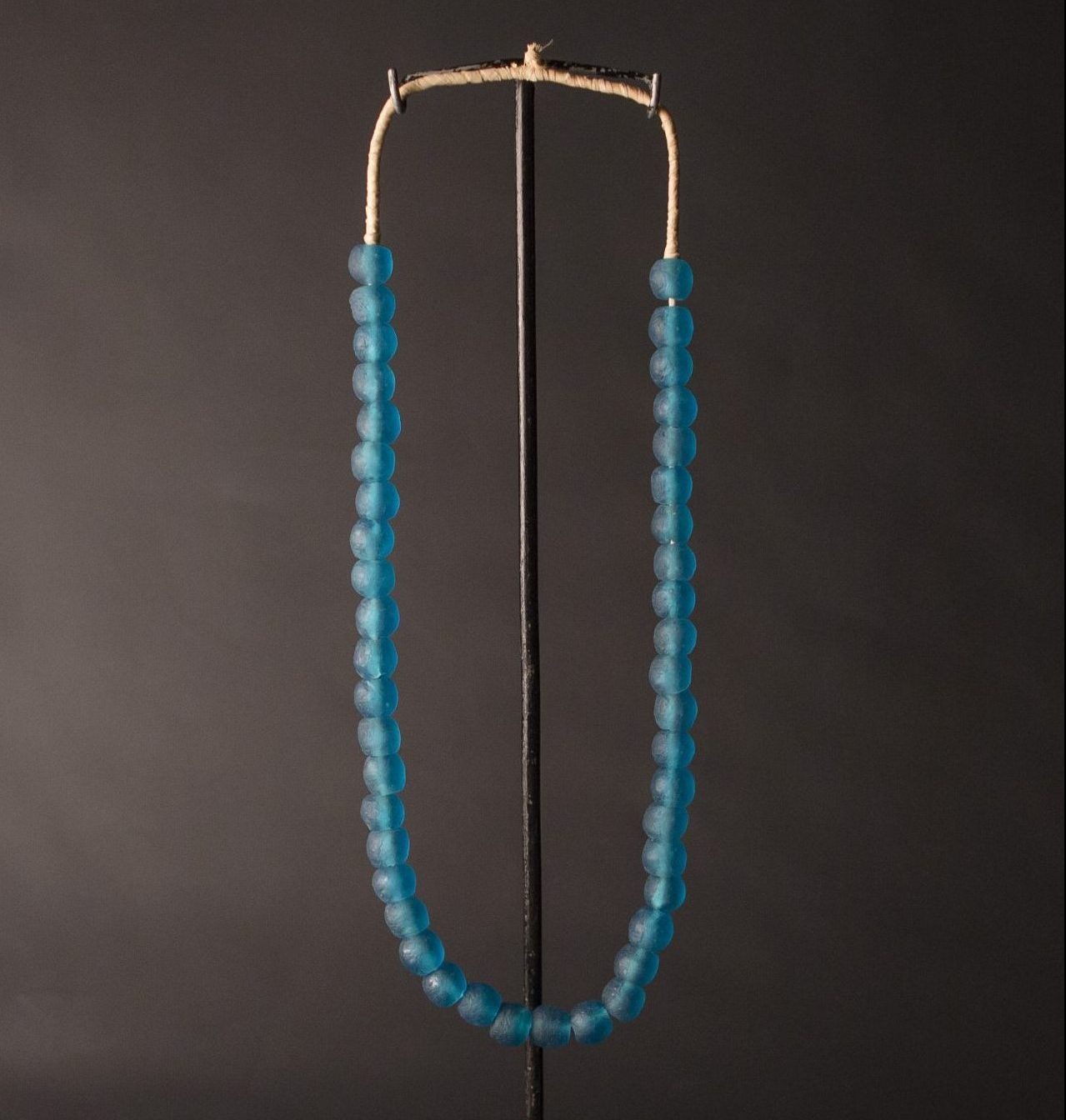 a Recycled Glass Bead Necklace - turquoise