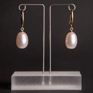 Pearl teardrop and gold-plated silver drop Earrings