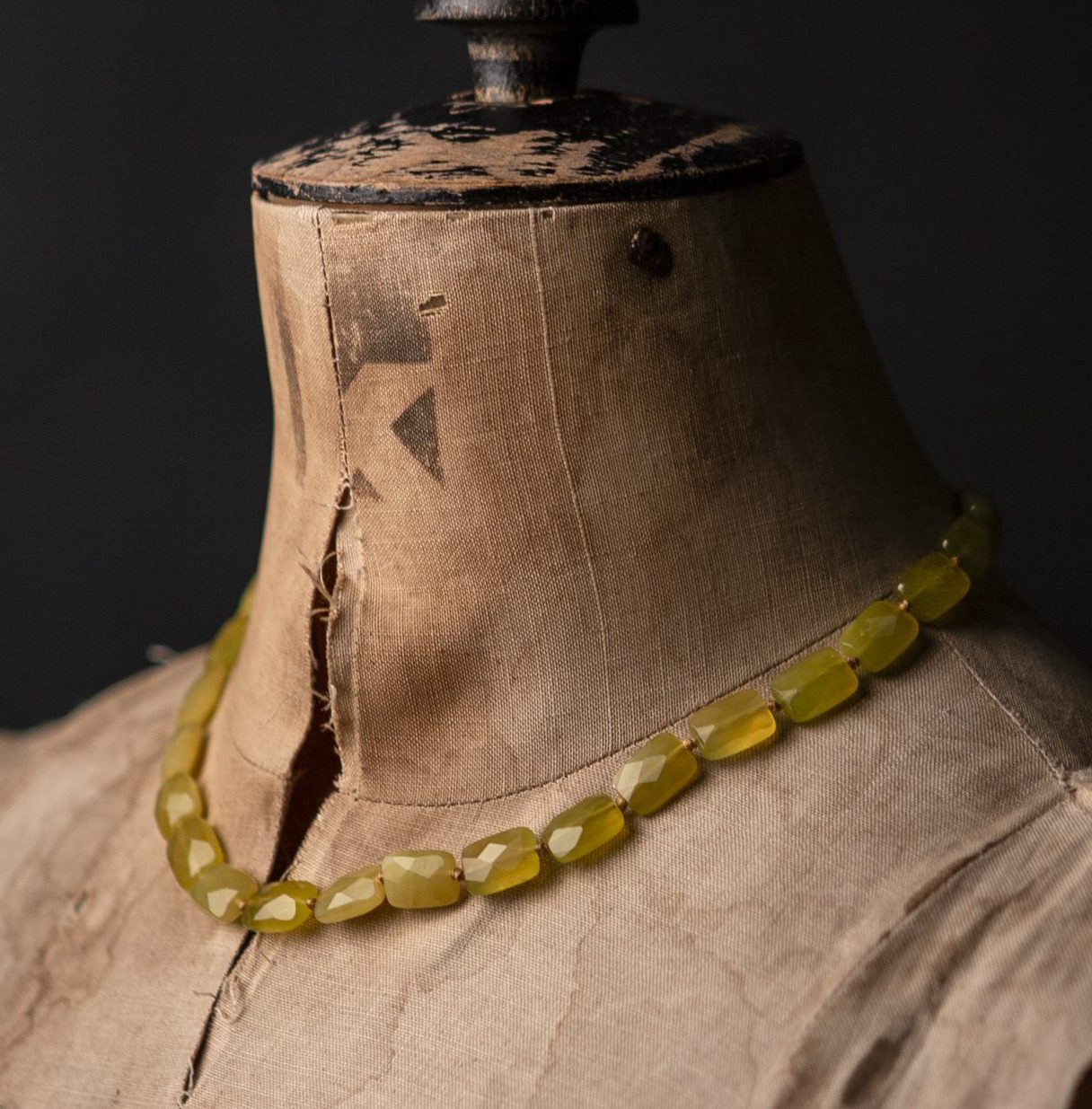 Olive Jade faceted necklace - Image 2
