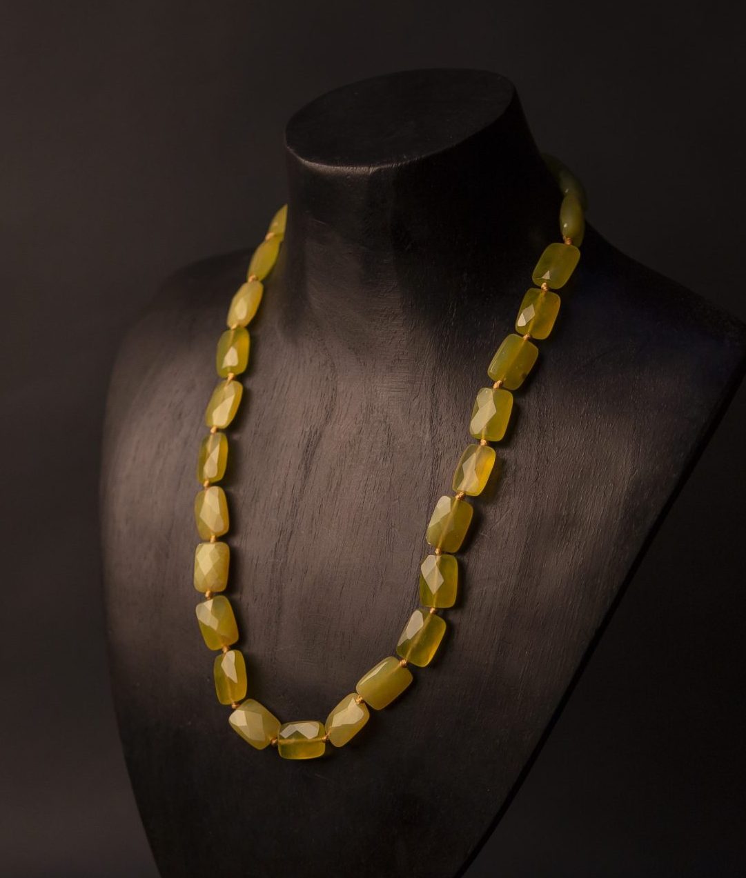 Olive Jade faceted necklace - Image 3