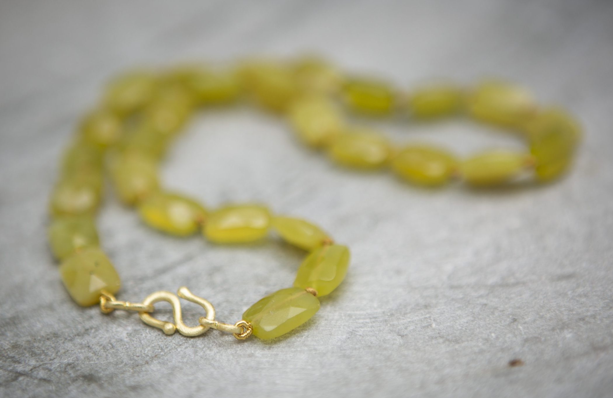 Olive Jade faceted necklace - Image 4