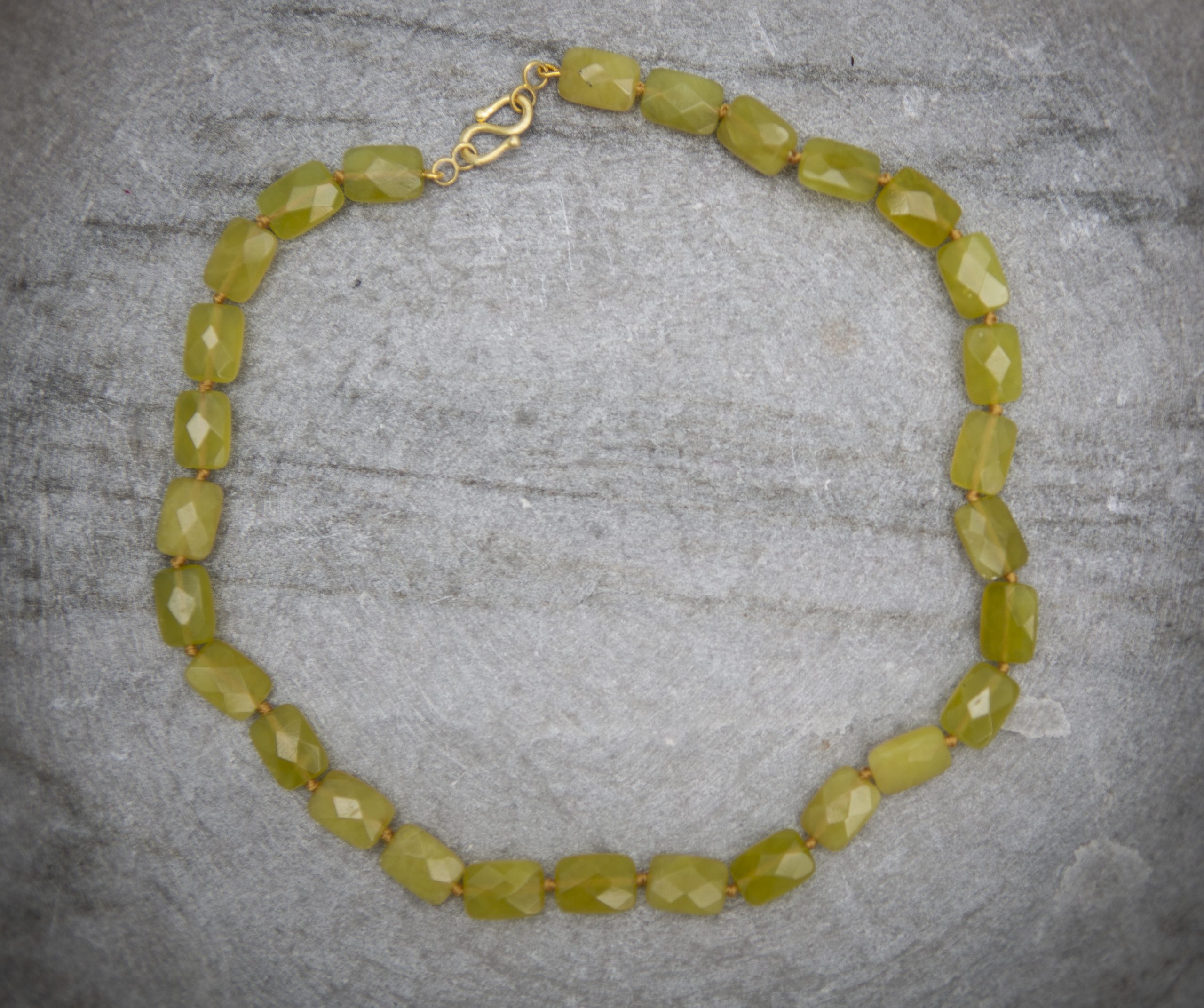 Olive Jade faceted necklace - Image 5