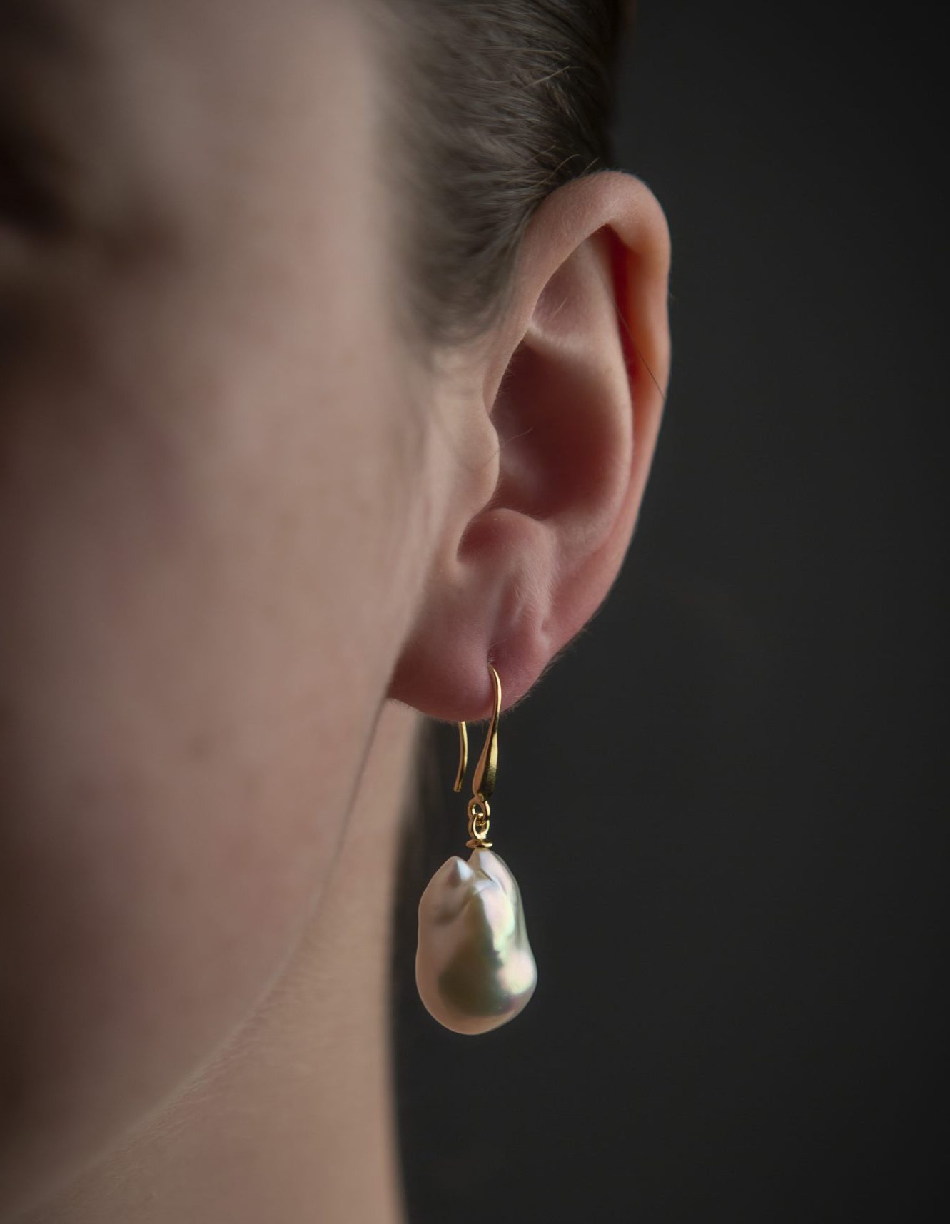 Giant Baroque Pearl Earrings - Image 2