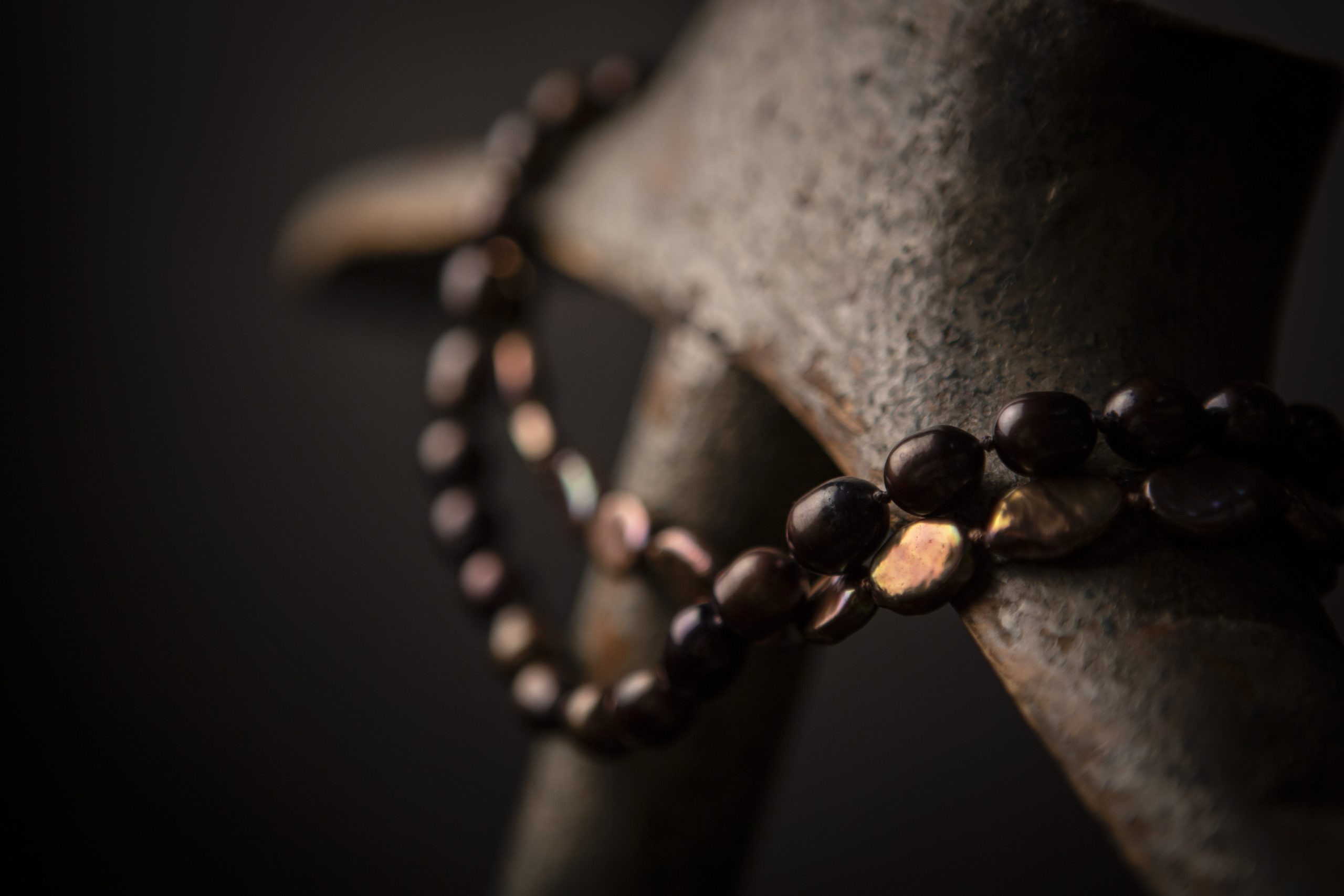 peacock golden Pearl Necklace, gold vermeil - Image 5