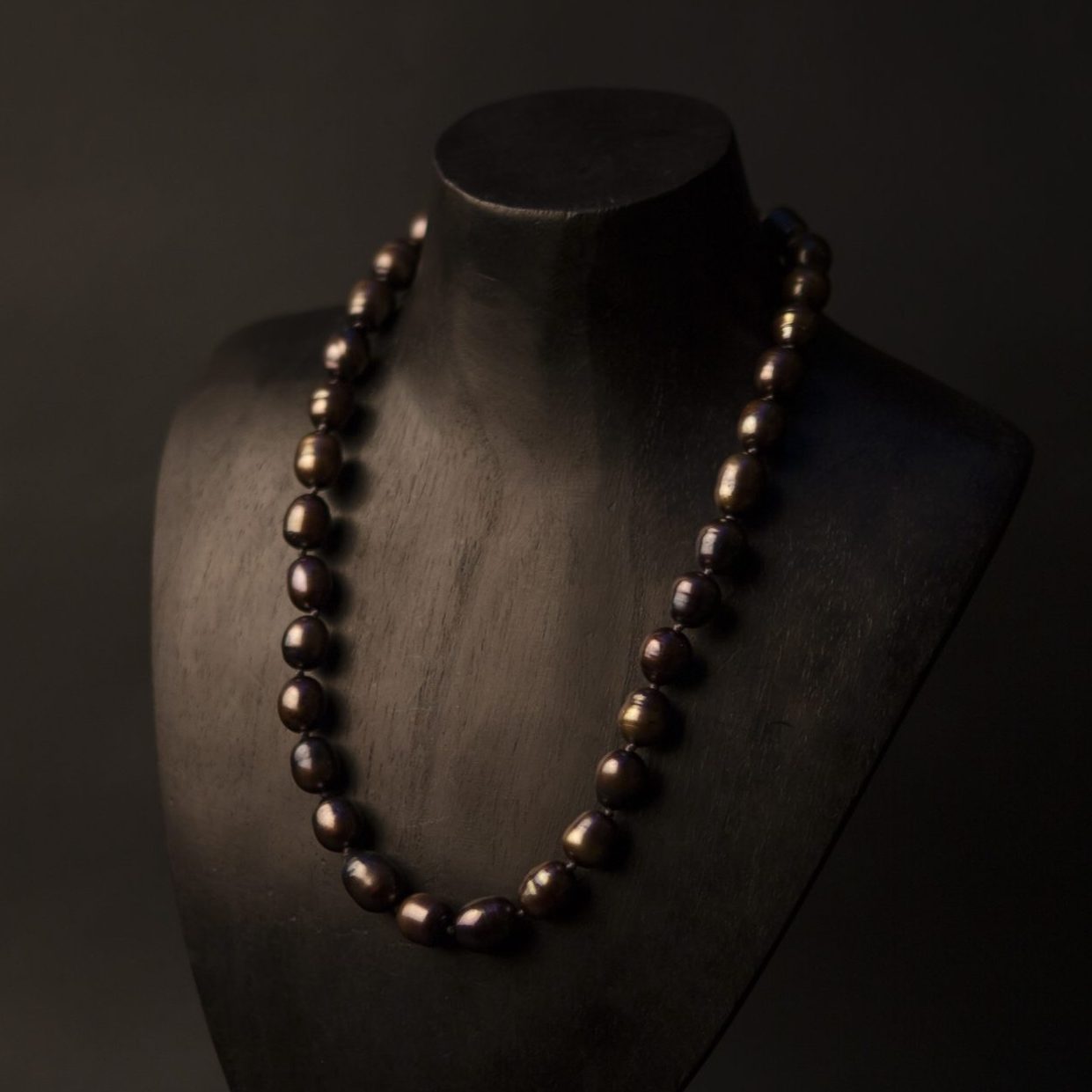 peacock golden Pearl Necklace, gold vermeil - Image 4