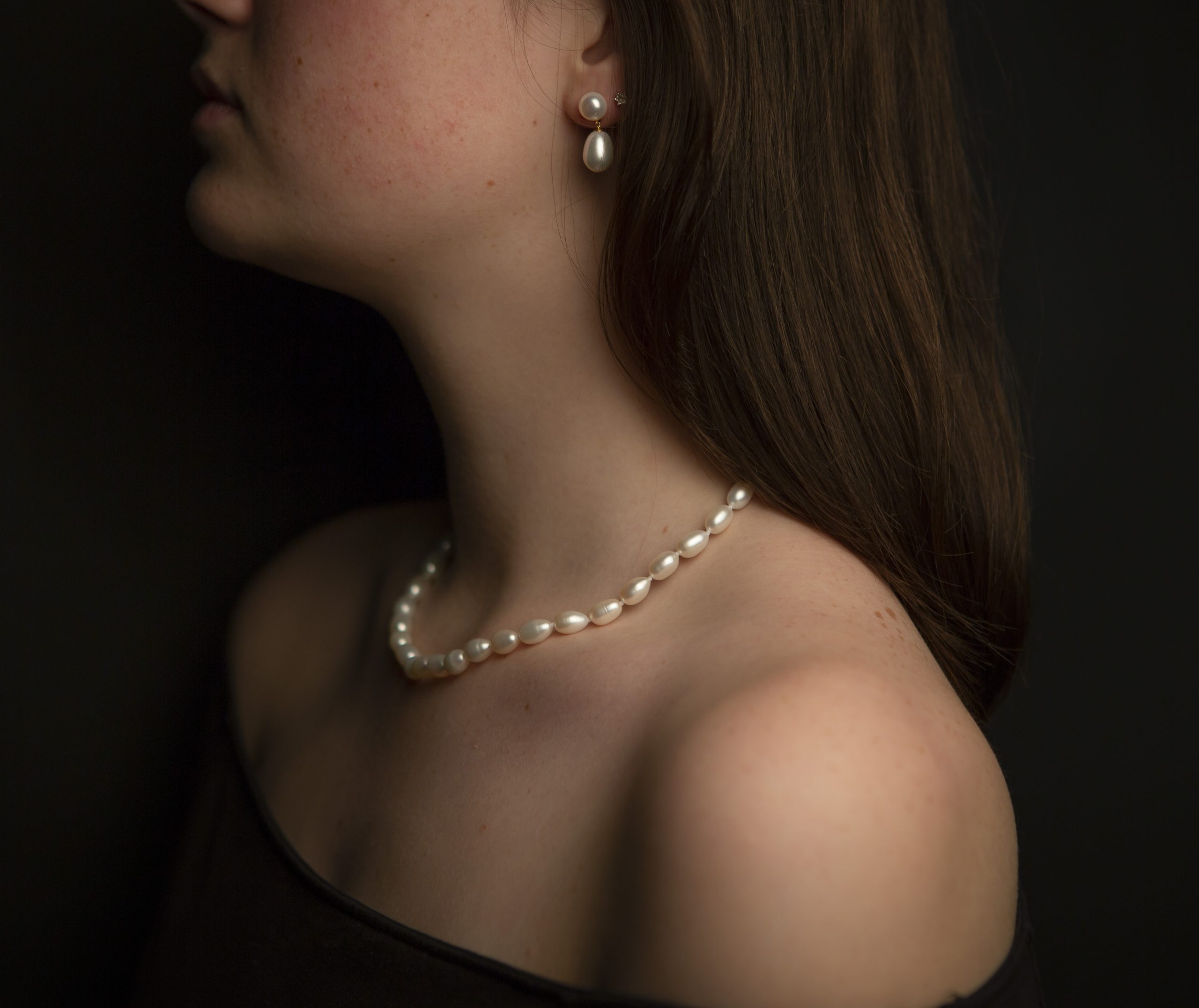 pearl necklace, small 7mm