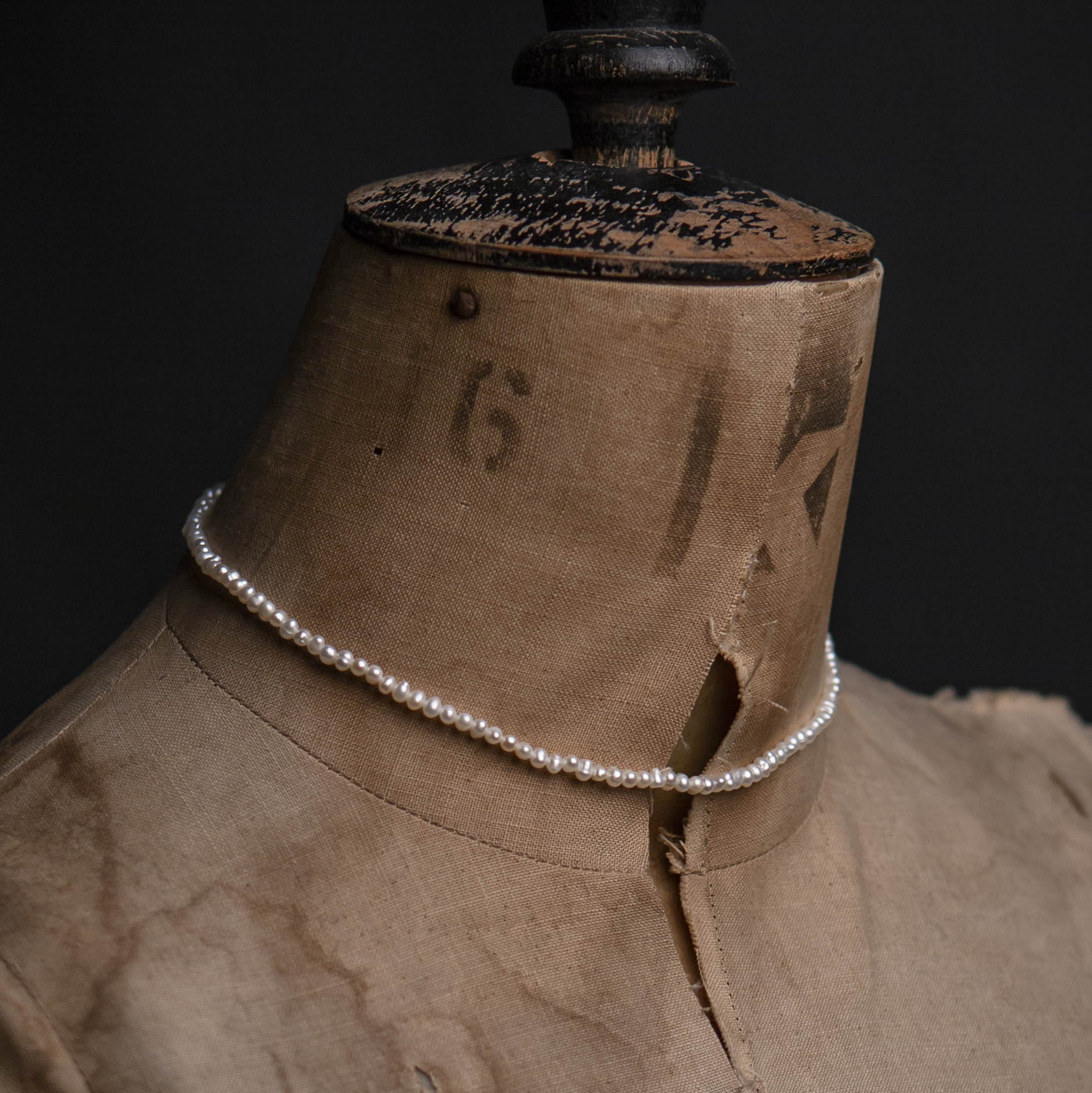 pearl necklace, tiny 3mm white - Image 4