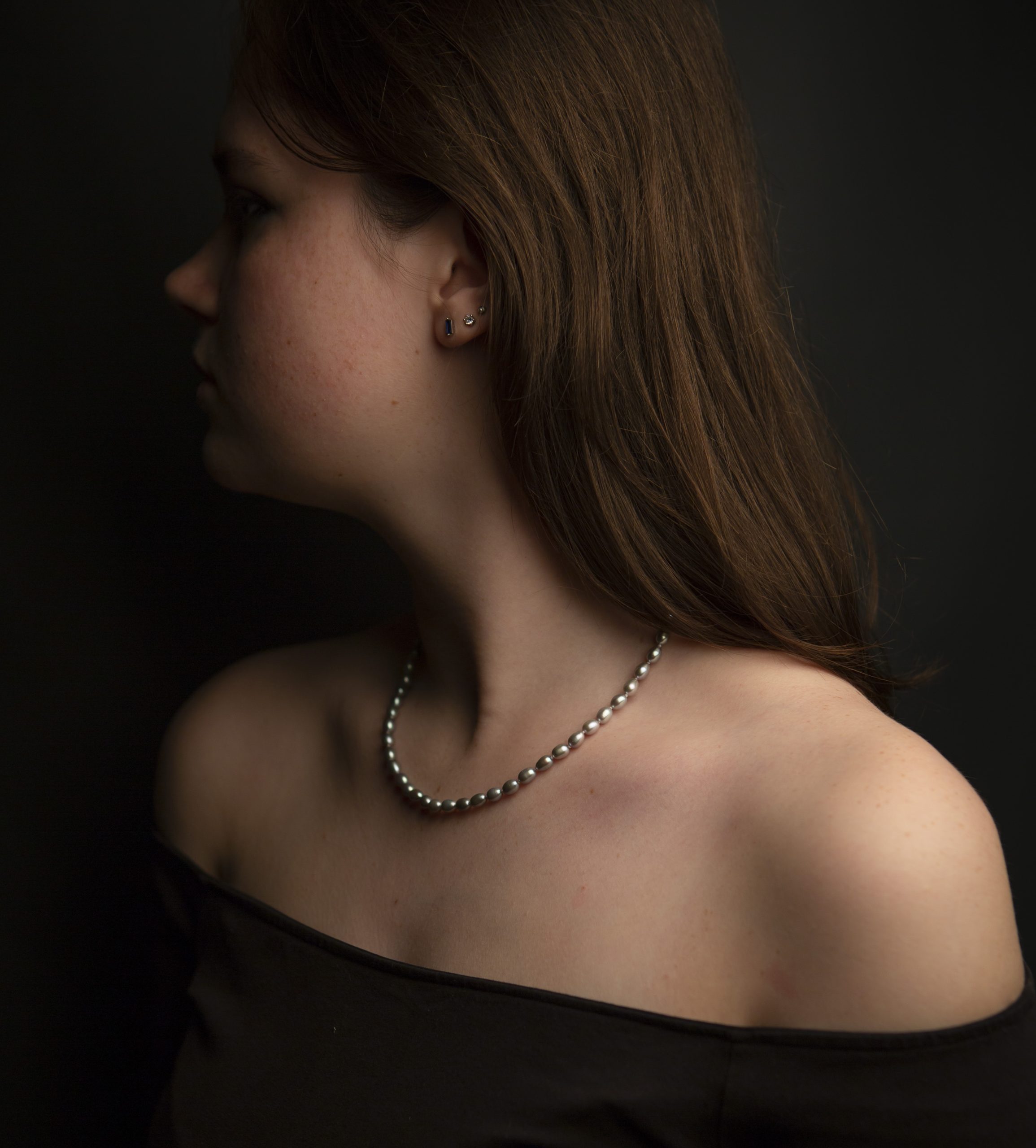 pearl necklace, small 5mm grey - Image 5