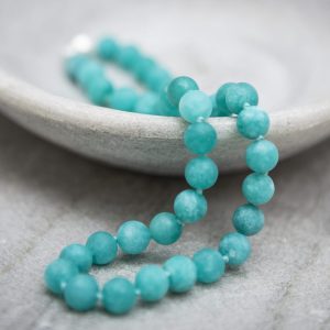 aqua jade ball necklace