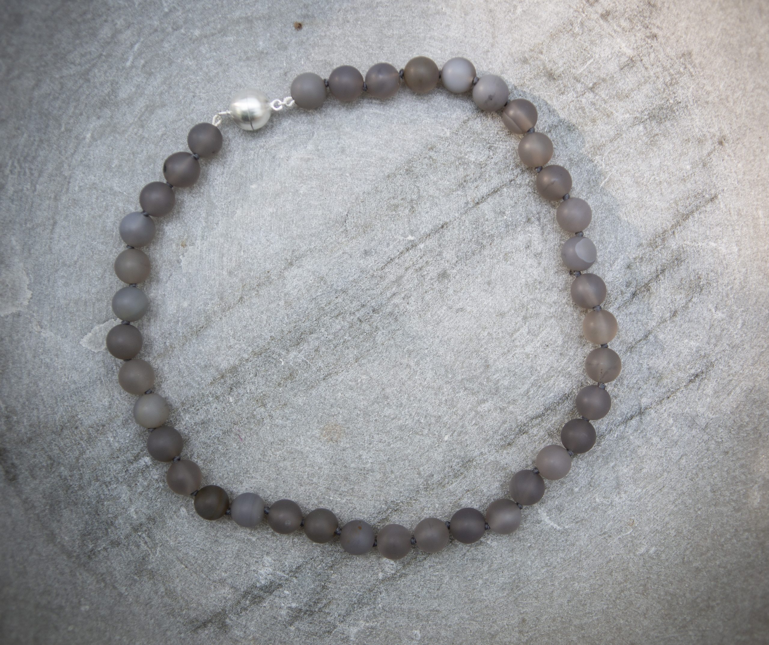 grey agate ball necklace - Image 5