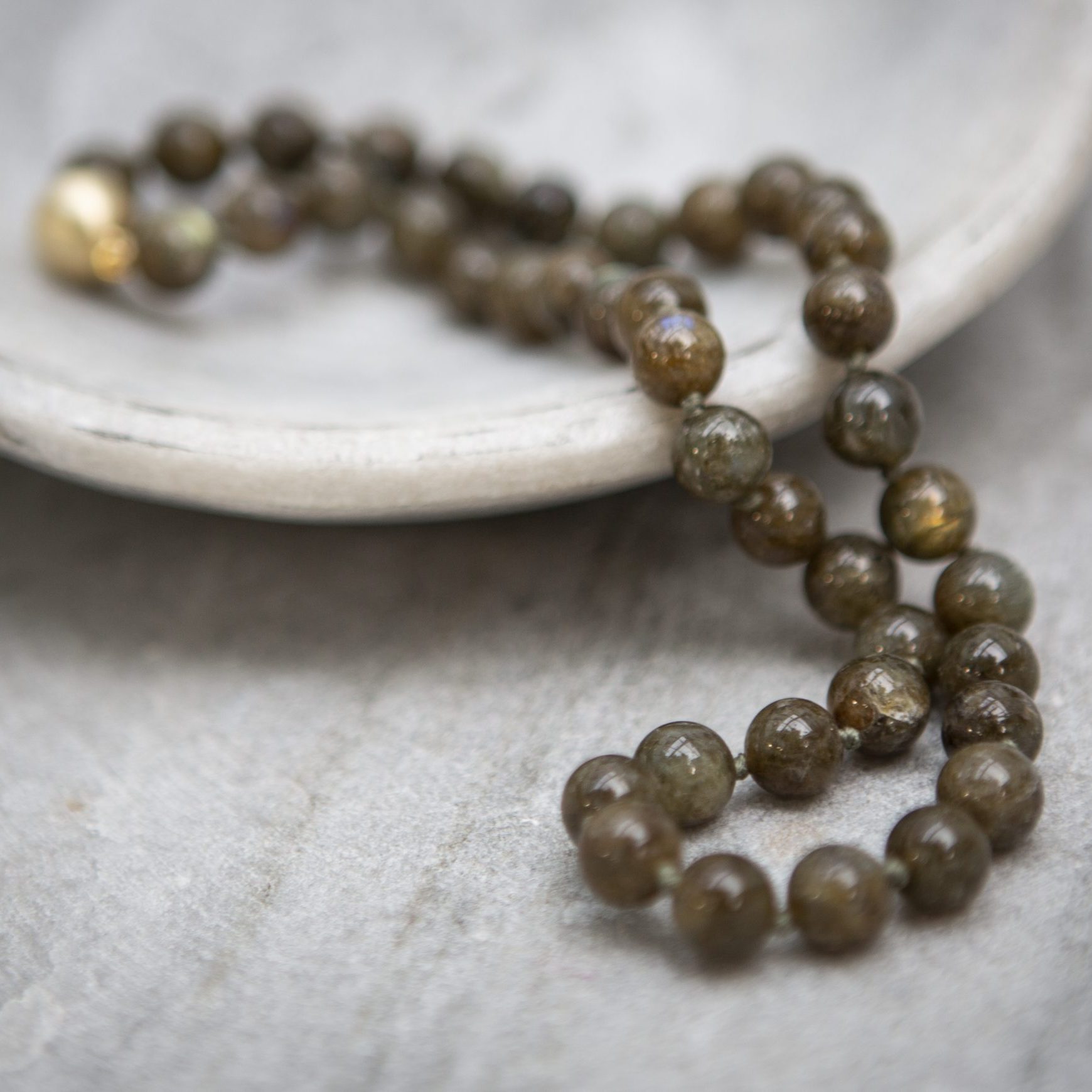 labradorite ball necklace