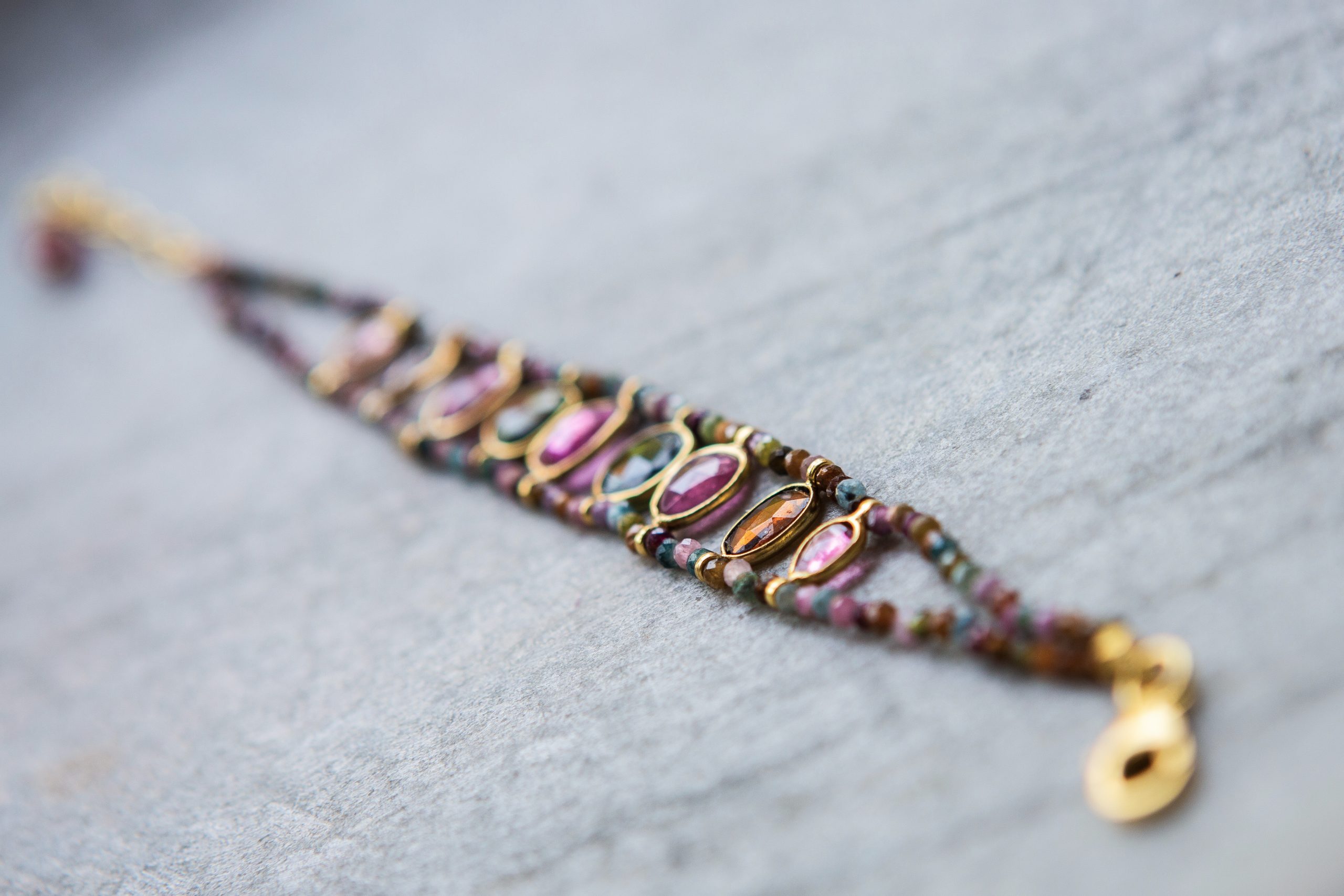 - tourmaline Slice gold vermeil bracelet - Image 4
