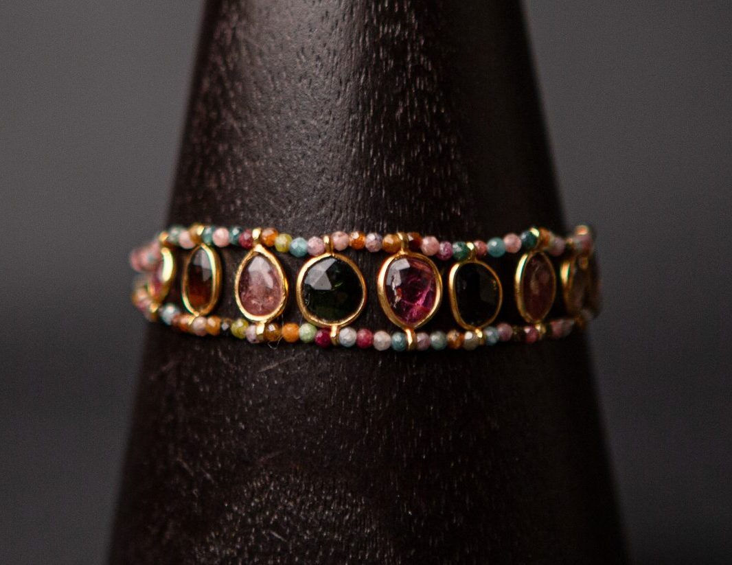 - tourmaline Slice gold vermeil bracelet