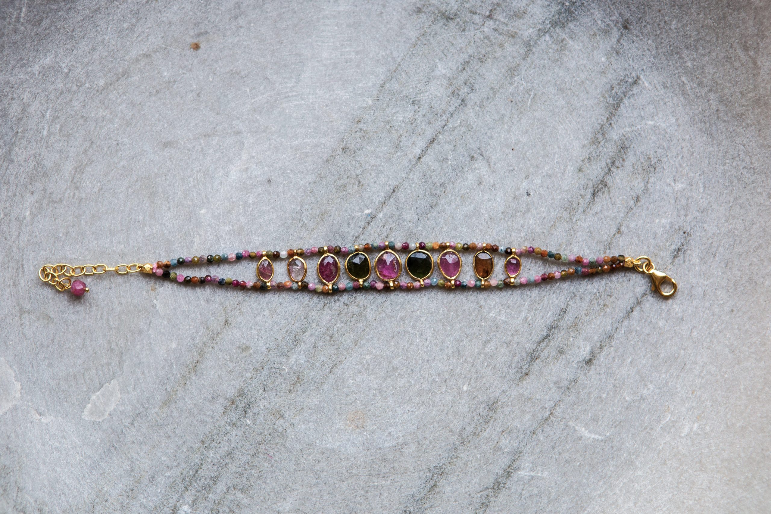 - tourmaline Slice gold vermeil bracelet - Image 3