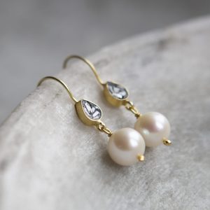 Diamond Black and pearl Vermeil Earrings