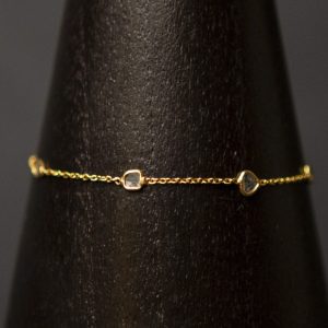 Diamond Slice gold vermeil leaf bracelet